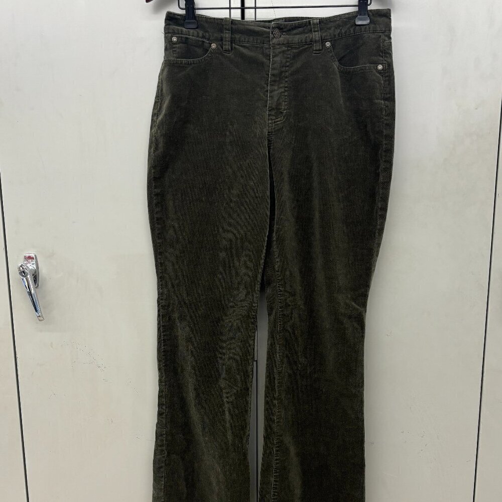 Talbots Grewn Corduroy Curvy Flare Pants  Women's Sz 10 Petite Flawless 5 Pocket